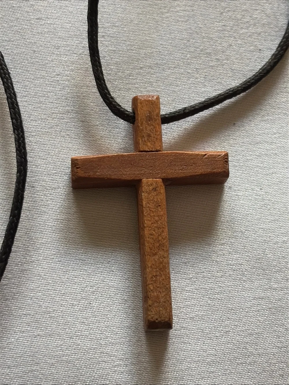 Wooden Cross Pendant Necklace for Men - Brown
